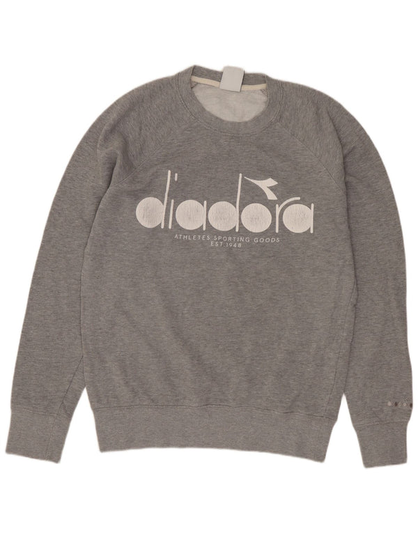 DIADORA Ανδρικό γραφικό φούτερ Jumper Μεσαίο γκρι βαμβακερό