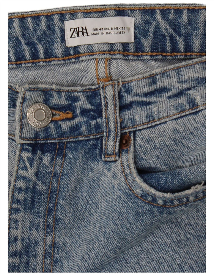 Zara Womens Distressed Tapered Jeans EU 40 Medium W30 L28 Blue
