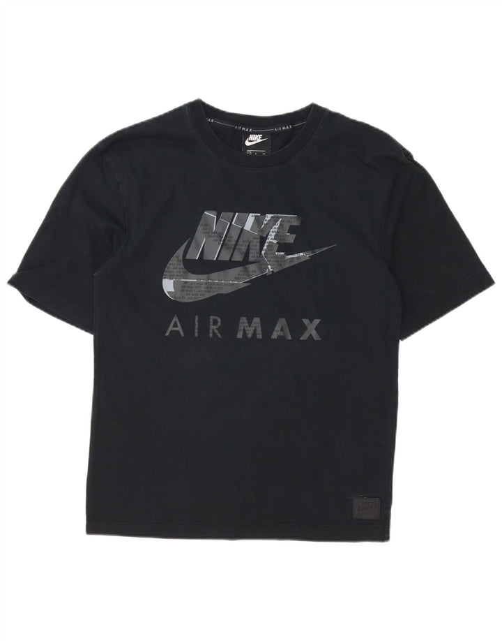 Ανδρικό γραφικό μπλουζάκι Nike, μικρό μαύρο βαμβακερό