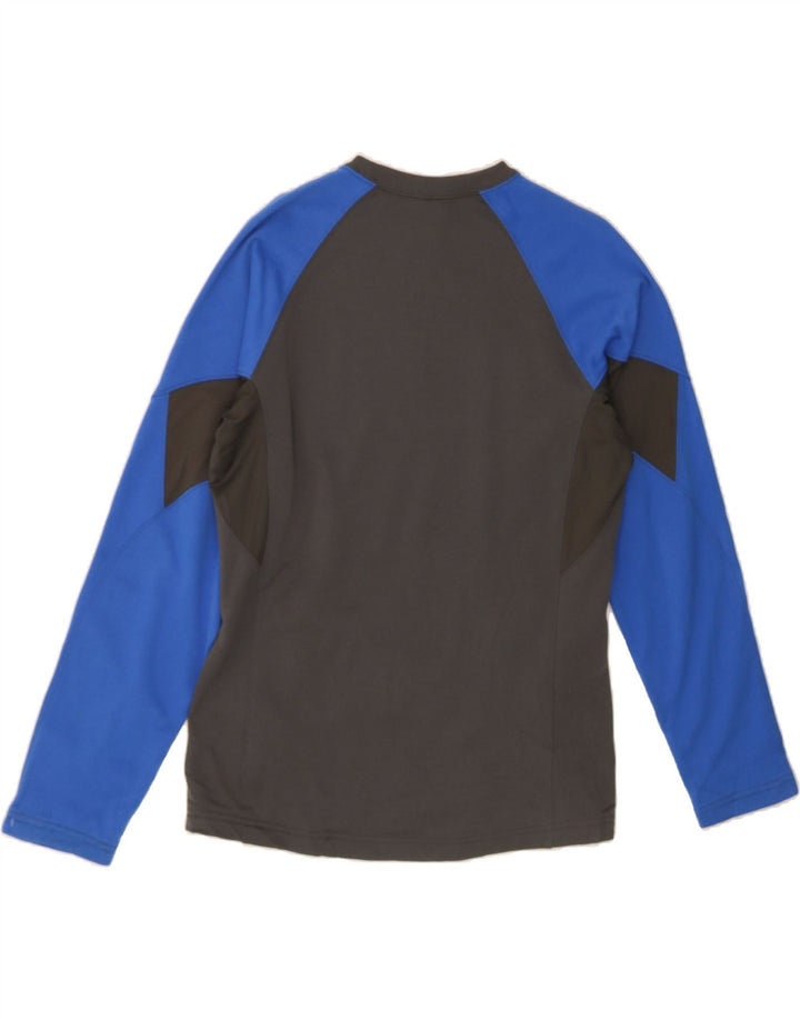 NIKE Mens Therma-Fit Graphic Top Long Sleeve Small Grey Colourblock Vintage Nike and Second-Hand Nike from Messina Hembry 