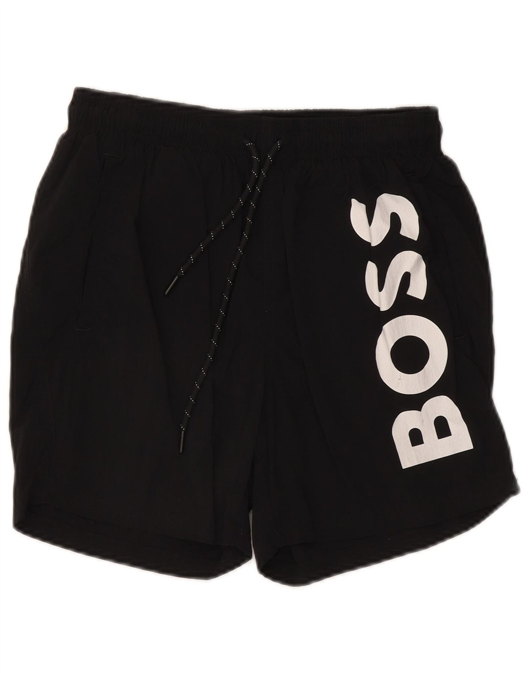 Ανδρικό γραφικό σορτς κολύμβησης Hugo Boss Μικρό μαύρο πολυαμίδιο