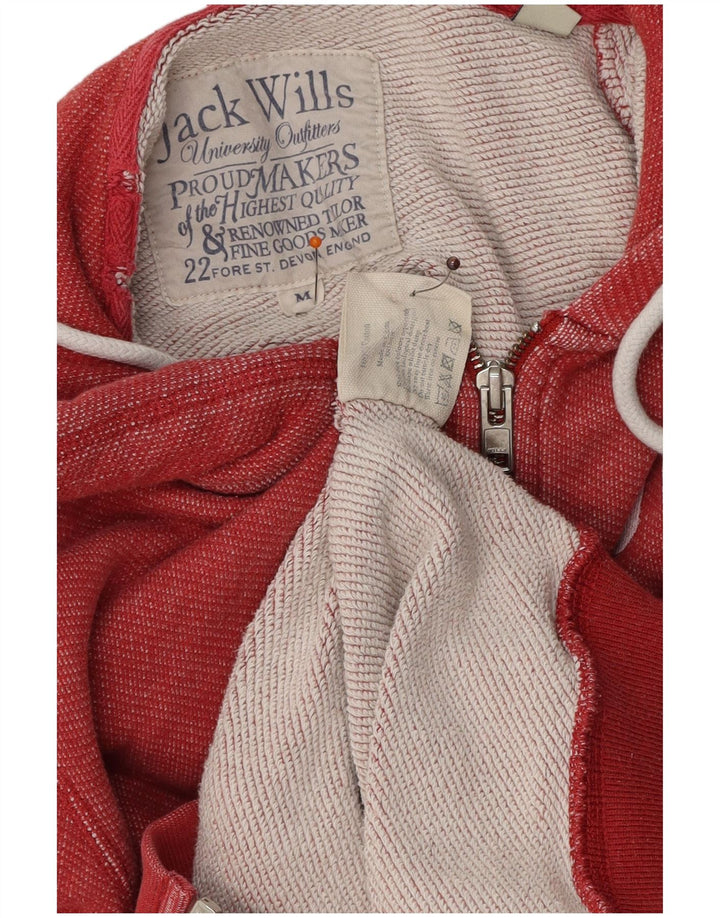 Ανδρικό πουλόβερ με κουκούλα με φερμουάρ JACK WILLS Μεσαίο κόκκινο βαμβακερό