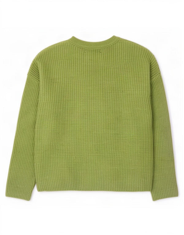 Marks & Spencer Γυναικείο πουλόβερ με λαιμό σκάφος UK 10 Small Green Polyester
