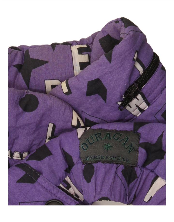 Vintage Ανδρικό Bomber Jacket UK 40 Large Purple Geometric