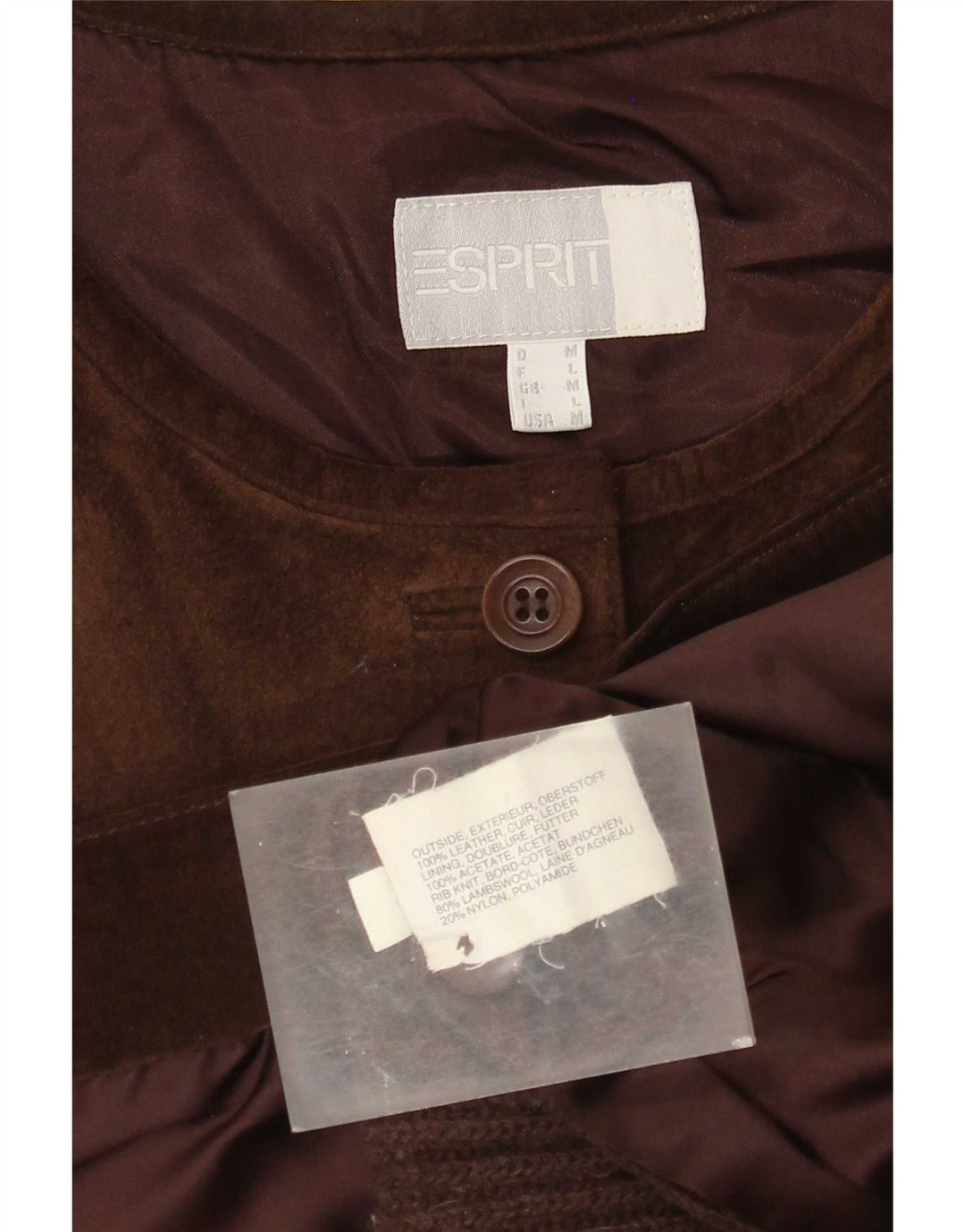 Esprit Γυναικείο Suede Gilet UK 14 Μεσαίο Καφέ Δέρμα