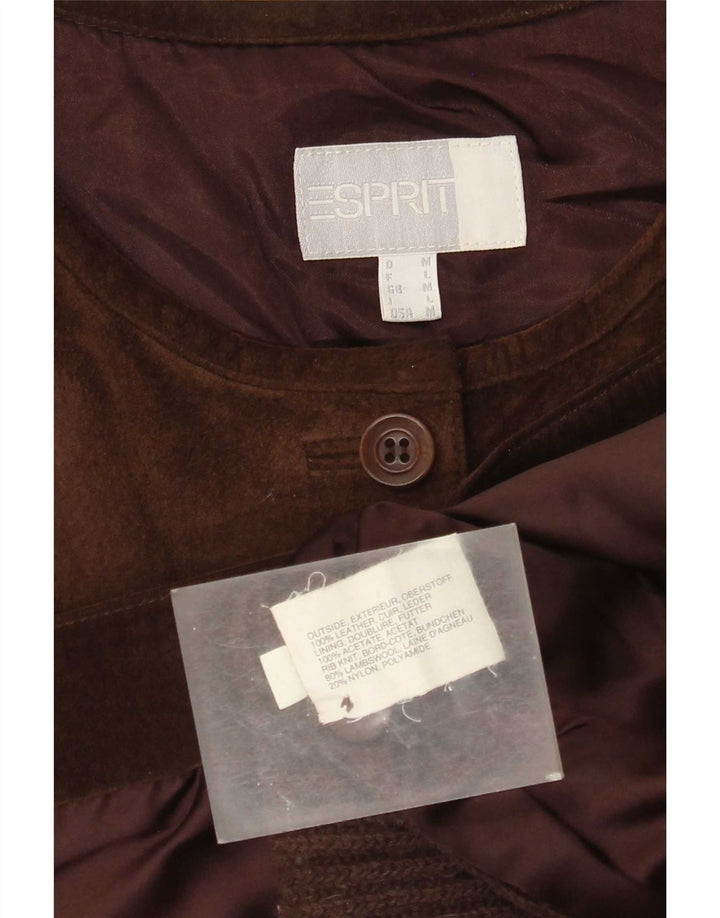 Esprit Γυναικείο Suede Gilet UK 14 Μεσαίο Καφέ Δέρμα