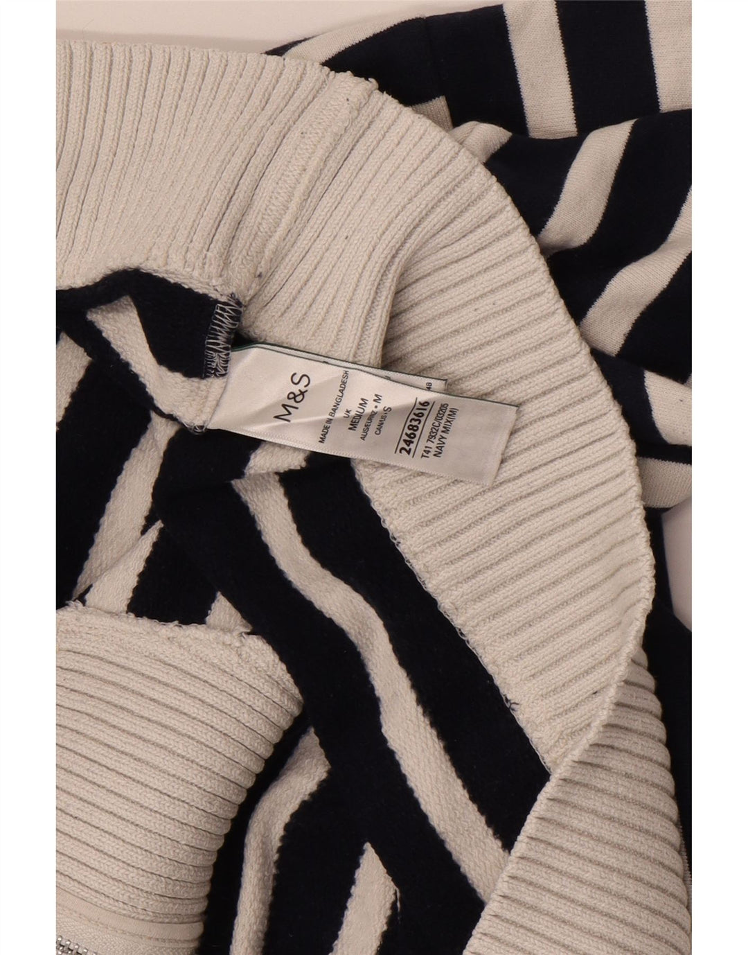 Marks & Spencer Γυναικείο πουλόβερ με φερμουάρ UK 14 Medium Navy Blue