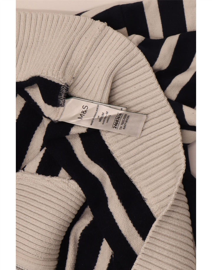 Marks & Spencer Γυναικείο πουλόβερ με φερμουάρ UK 14 Medium Navy Blue