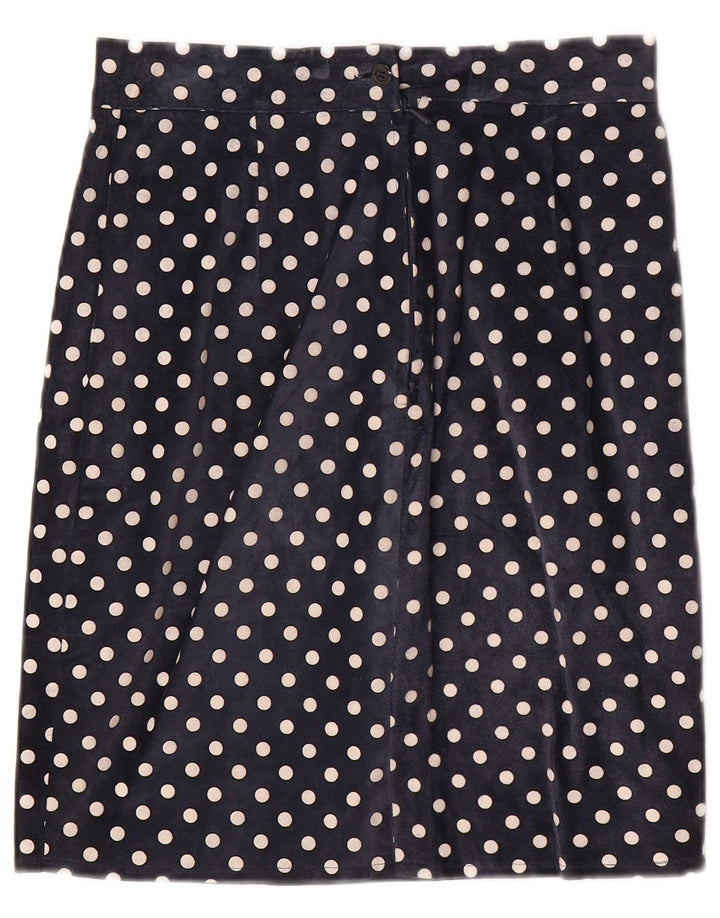 Vintage γυναικεία ίσια φούστα W28 Medium Navy Blue πουά