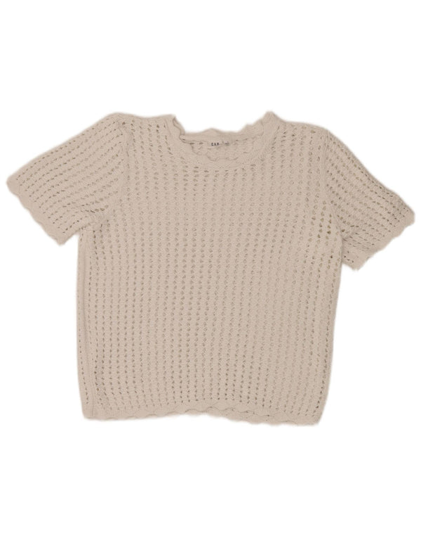 Gap Γυναικεία μπλούζα με βελονάκι Top UK 14 Medium White