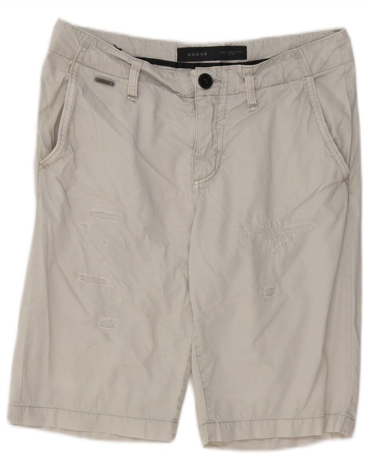 Ανδρικό σορτς Chino Guess Distressed W29 Μικρό γκρι βαμβακερό