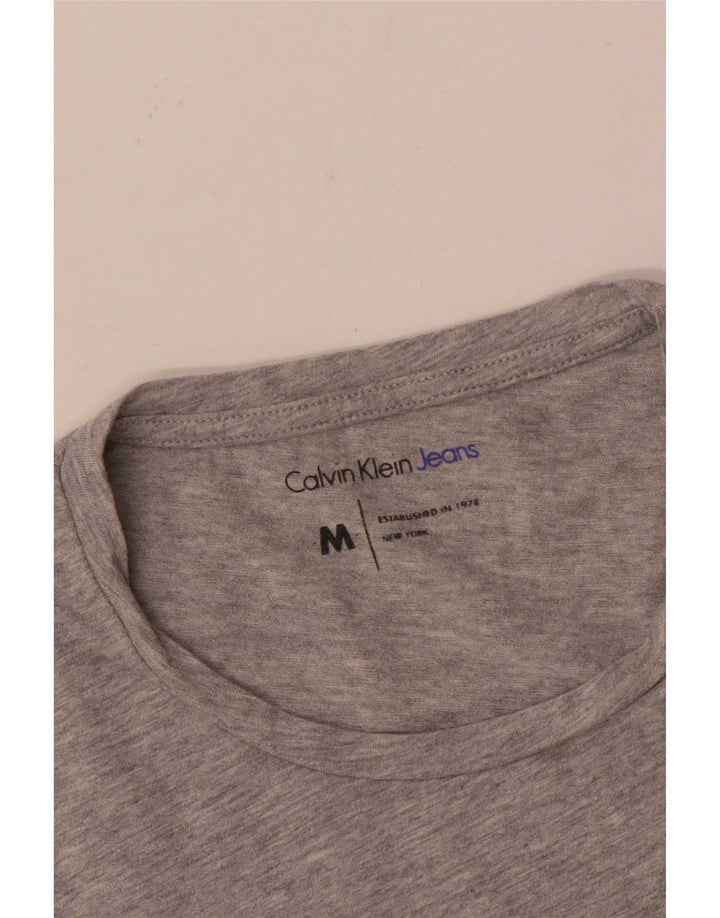 Ανδρικό γραφικό μπλουζάκι τζιν Calvin Klein Top Medium Grey Flecked