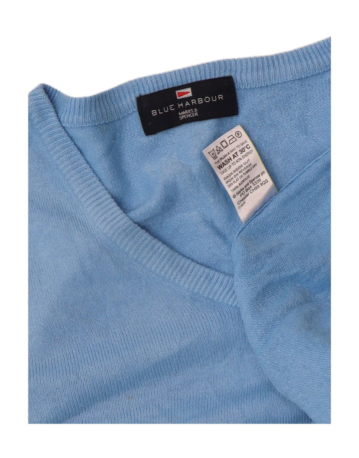 Ανδρικό πουλόβερ Marks & Spencer Blue Harbor με λαιμόκοψη με λαιμόκοψη μεγάλο ακρυλικό