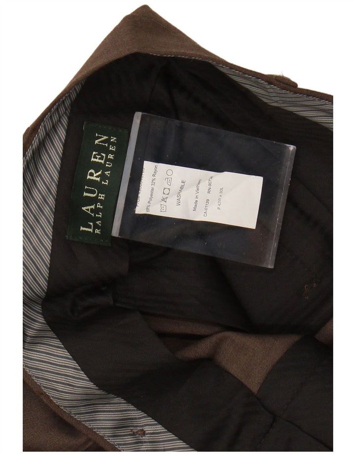 RALPH LAUREN Ανδρικό παντελόνι με καρφίτσα W42 L30 καφέ πολυεστέρας