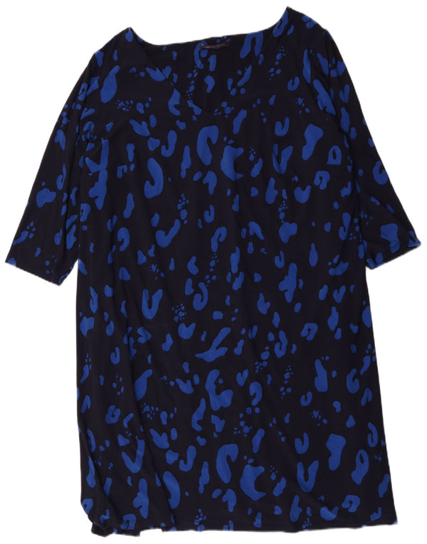 Marks & Spencer Γυναικείο φόρεμα Shift UK 30 7XL Navy Blue Animal Print