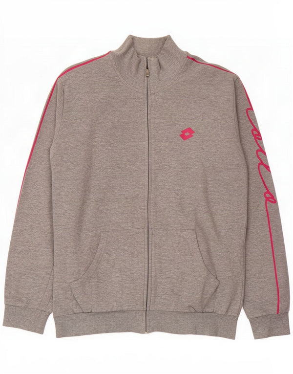 Lotto Γυναικεία αθλητική φόρμα γραφικών Top Jacket UK 16 Large Grey Flecked Cotton