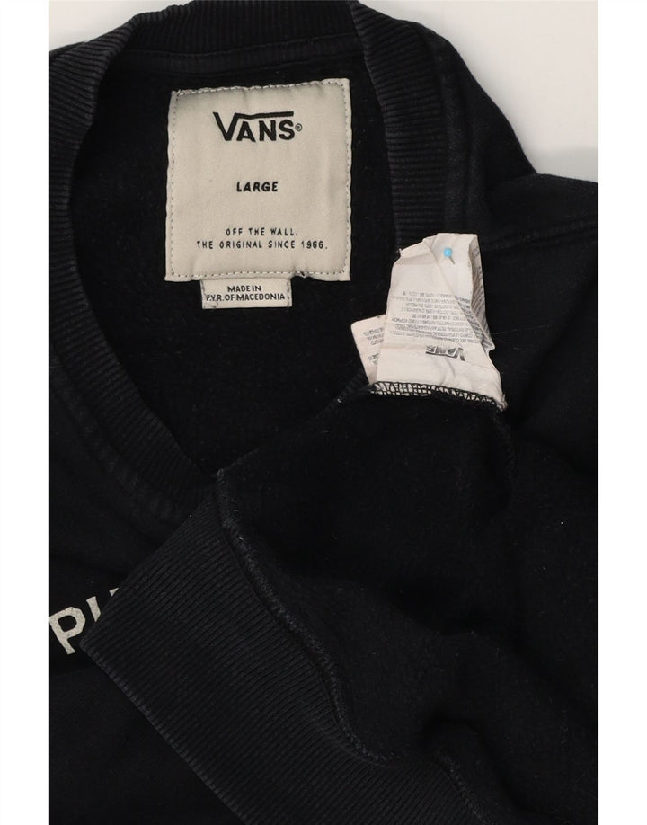 Ανδρικό γραφικό φούτερ Vans Jumper μεγάλο μαύρο βαμβακερό