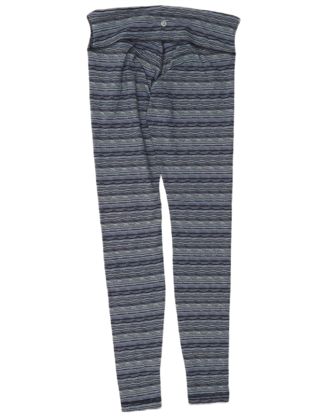 LULULEMON Womens Leggings US 8 Medium Navy Blue Striped