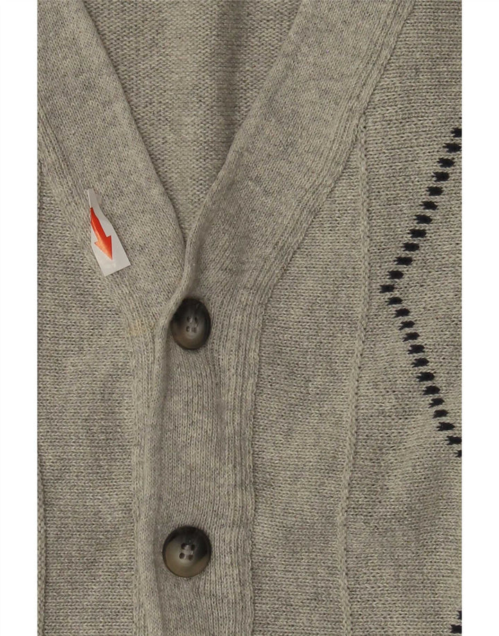 Roger Kent Ανδρική ζακέτα πουλόβερ IT 52 Large Grey Argyle/Diamond