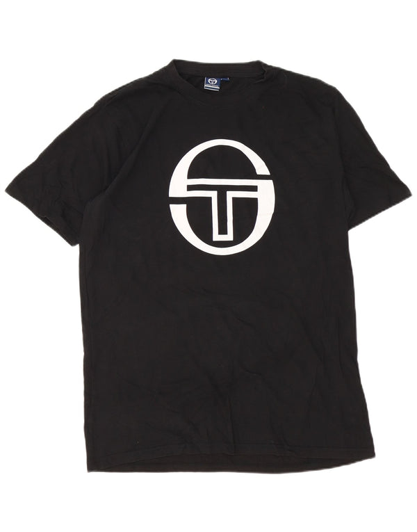 Sergio Tacchini Ανδρικό γραφικό T-Shirt Top XL Μαύρο βαμβακερό