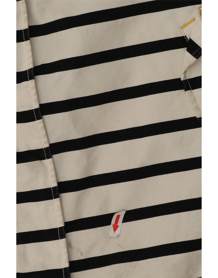 Joules Γυναικείο Αδιάβροχο Μπουφάν με κουκούλα UK 18 XL Λευκό ριγέ