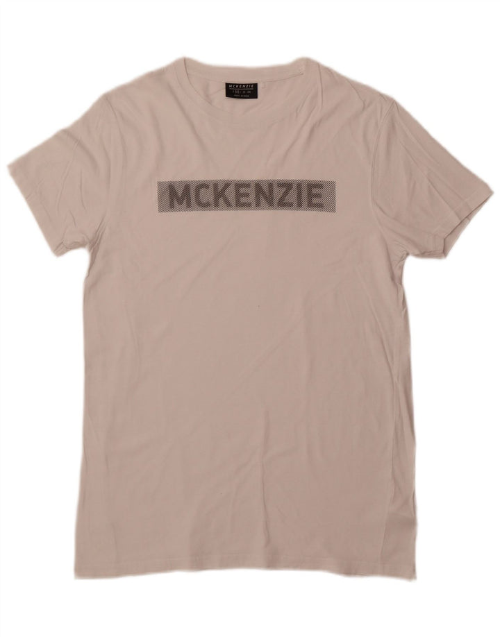 MCKENZIE Ανδρικό γραφικό T-Shirt Top Μεσαίο λευκό βαμβακερό