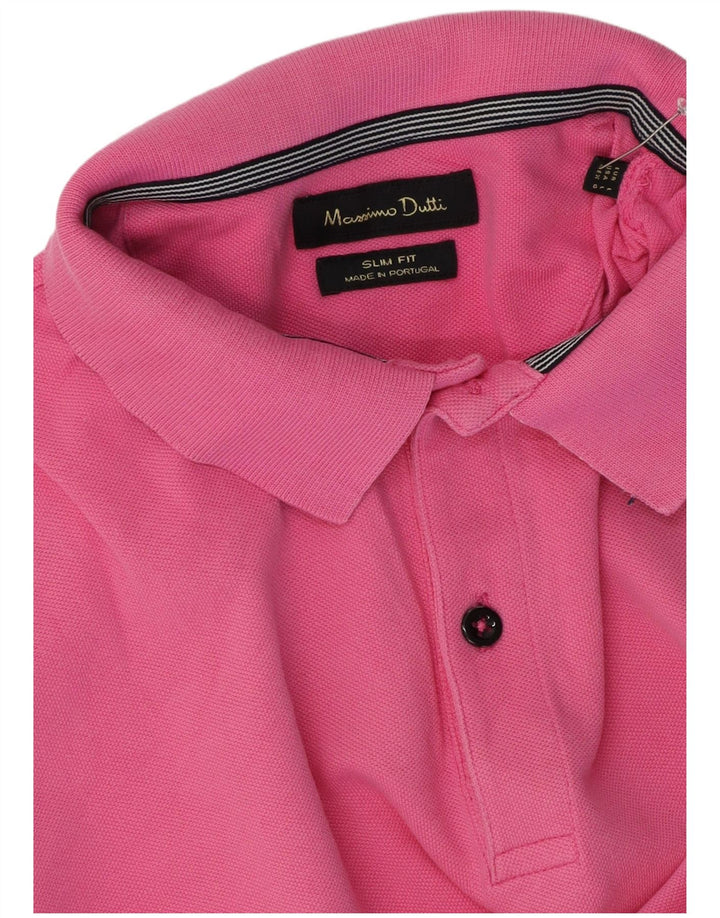 Massimo Dutti Ανδρικό πουκάμισο Polo Slim Fit μεγάλο ροζ