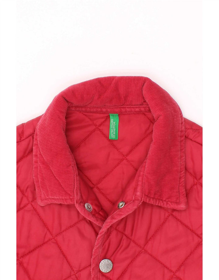 Μπουφάν Benetton Boys Quilted Jacket 6-7 Years Small Burgundy Polyamide