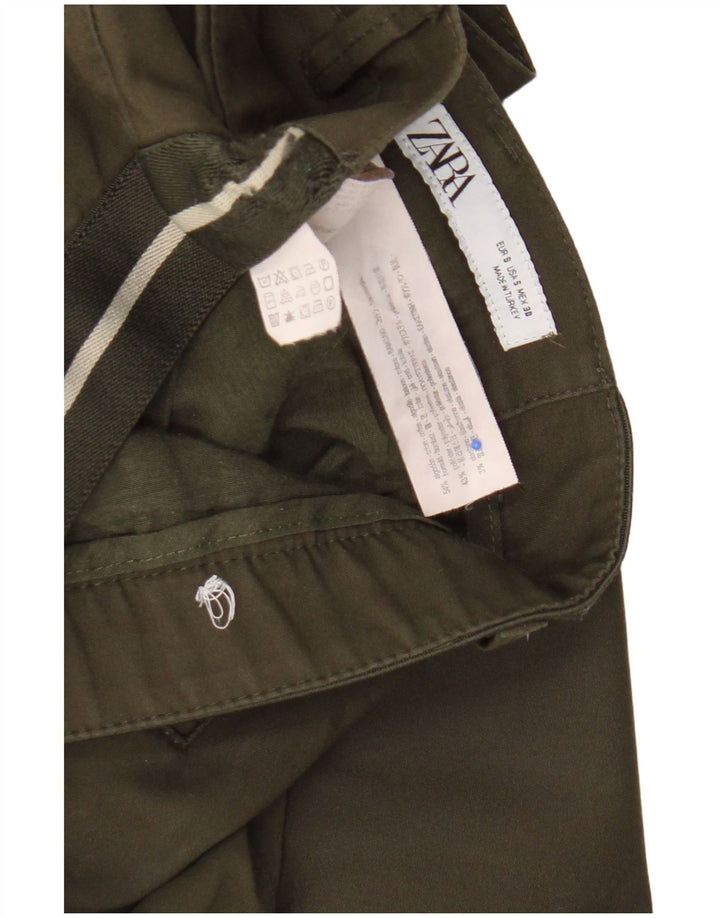 Zara Ανδρικό Παντελόνι Chino Slim Small W30 L28 Χακί Βαμβακερό