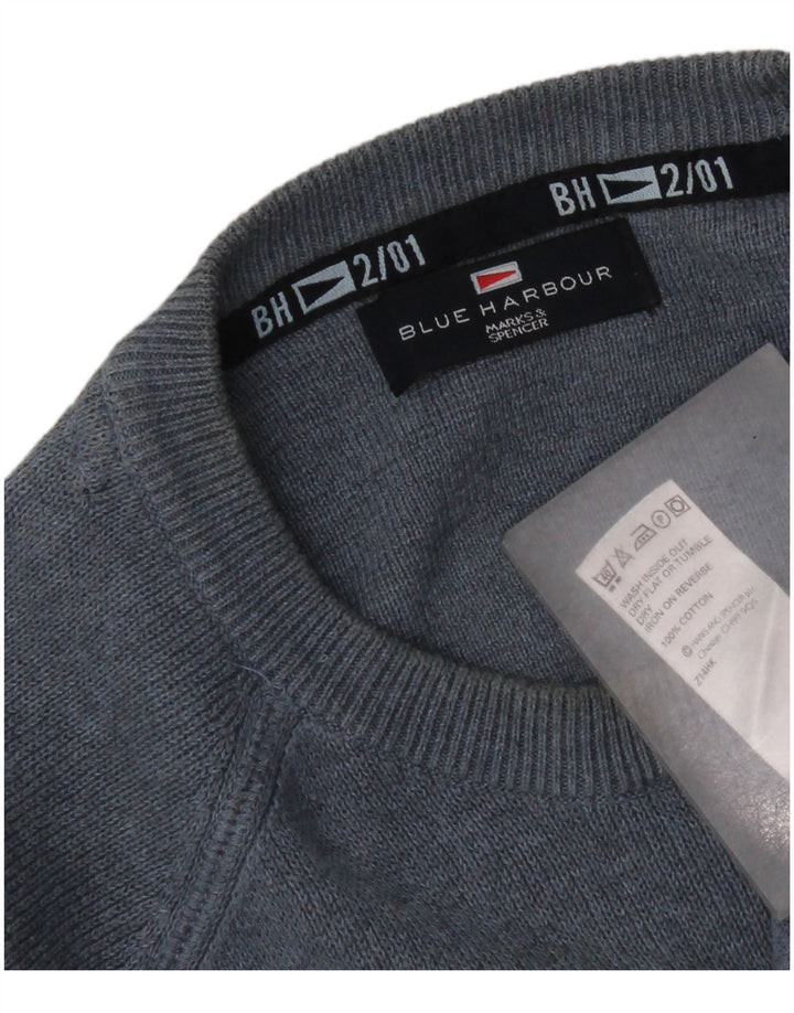 Ανδρικό πουλόβερ Marks & Spencer Blue Harbor Crew Neck Jumper Medium Blue