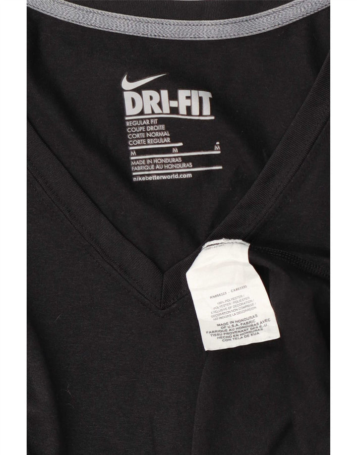 Γυναικείο μπλουζάκι Nike με κανονική εφαρμογή Τοπ UK 14 μεσαίου μαύρου πολυεστέρα