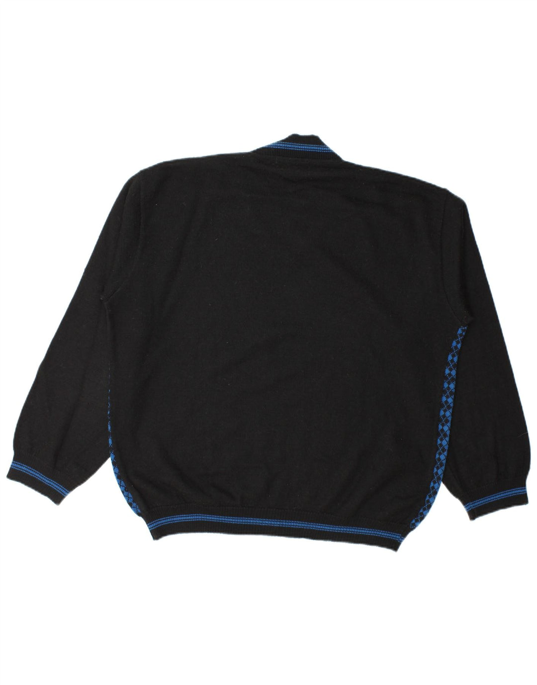 Ανδρικό πουλόβερ με λαιμόκοψη Iceland XL μπλε Argyle/Diamond Wool