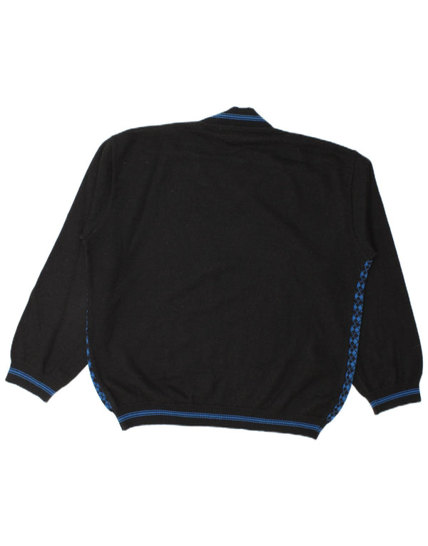 Ανδρικό πουλόβερ με λαιμόκοψη Iceland XL μπλε Argyle/Diamond Wool