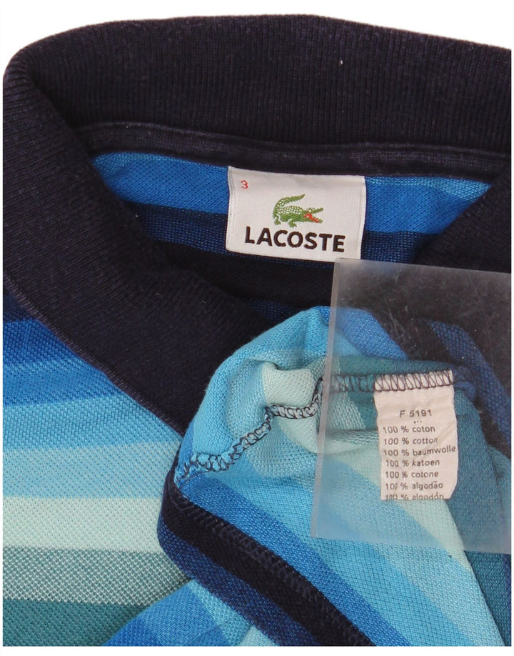Ανδρικό μπλουζάκι πόλο Lacoste, νούμερο 3, βαμβακερό μικρό μπλε ριγέ