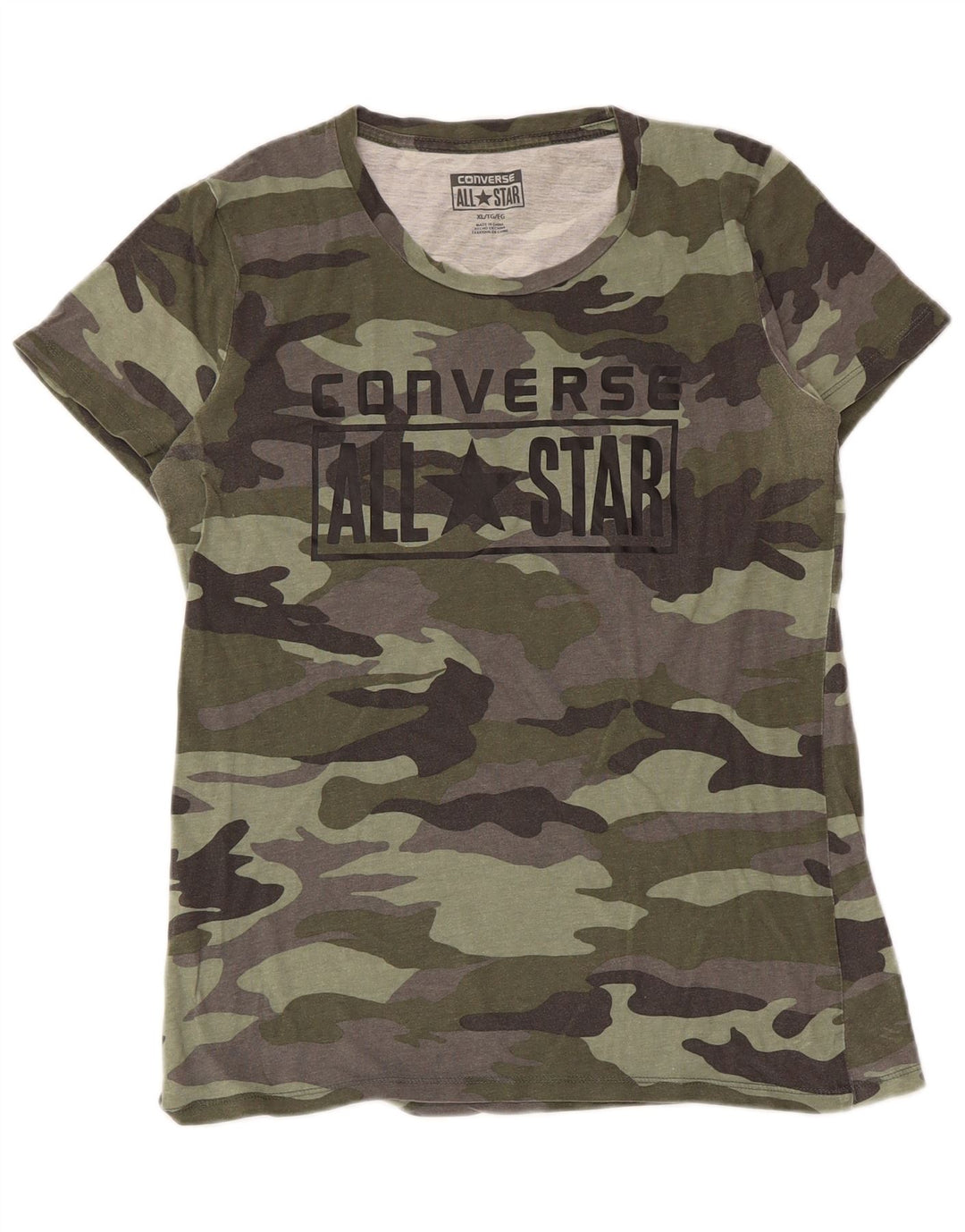 Converse Γυναικείο T-Shirt Top UK 18 XL Khaki Camouflage