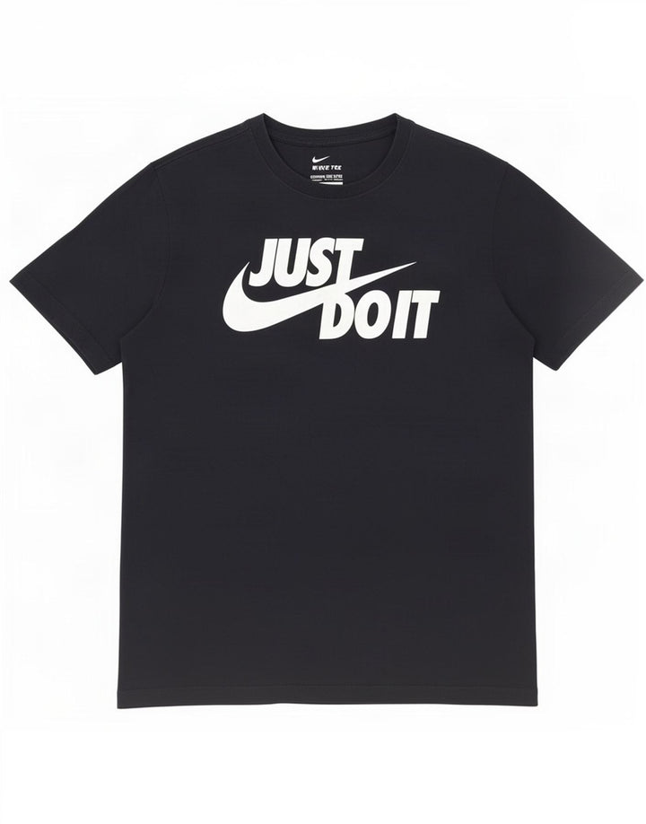 Ανδρικό γραφικό μπλουζάκι Nike, μεσαίο μαύρο βαμβακερό