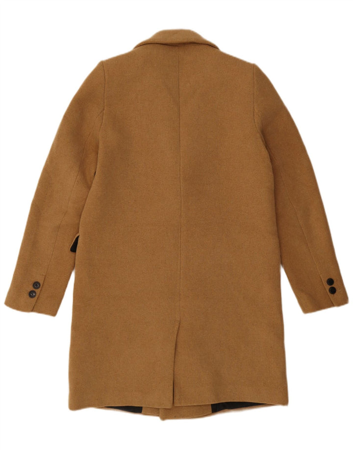 Zara Γυναικείο Παλτό με διπλό στήθος UK 10 Small Beige Polyester