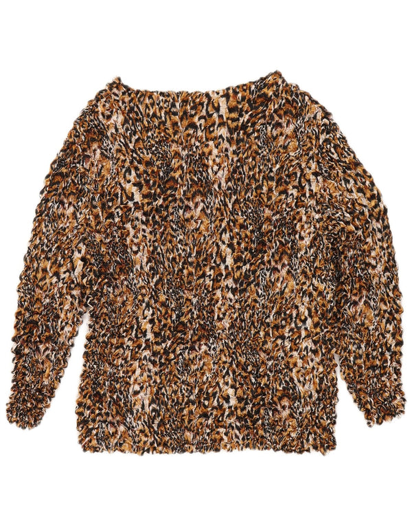 Vintage γυναικεία μπλούζα τοπ UK 14 Medium πολύχρωμη Animal Print Polyester