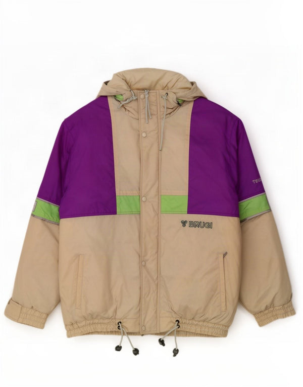 Brugi Ανδρικό μπουφάν σκι με κουκούλα UK 44 2XL Off White Colourblock