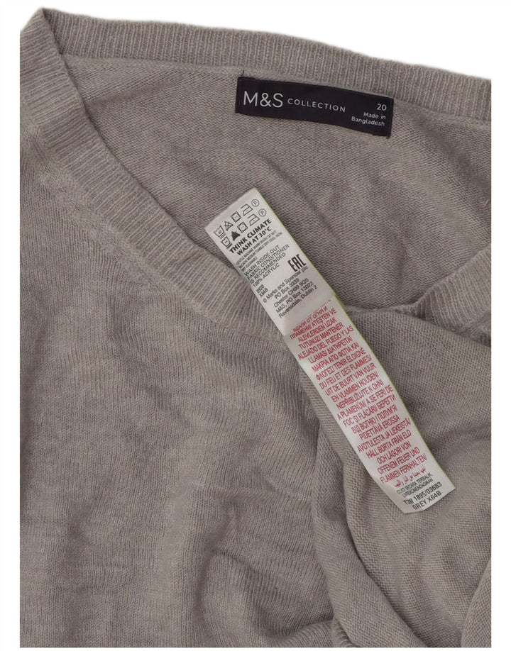 Marks & Spencer Γυναικείο πουλόβερ με λαιμό σκάφος UK 20 2XL Γκρι ακρυλικό
