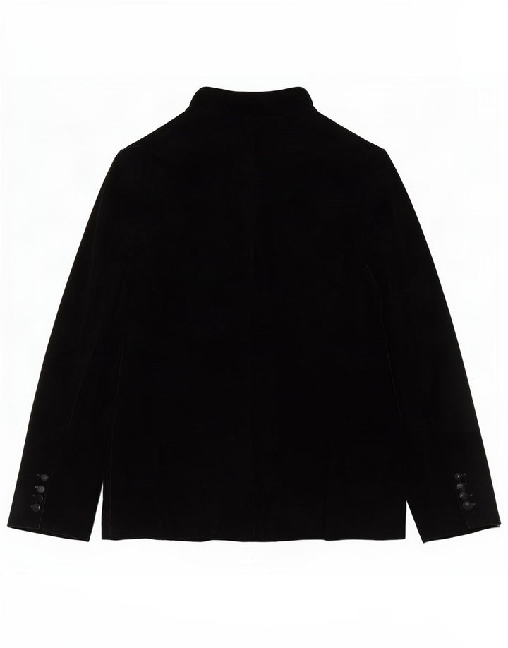 Zara Γυναικείο Open Velvet Blazer Jacket UK 10 Small Black Polyester