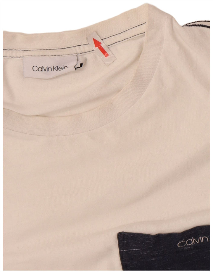Calvin Klein Ανδρικό T-Shirt Top Μικρό λευκό βαμβακερό