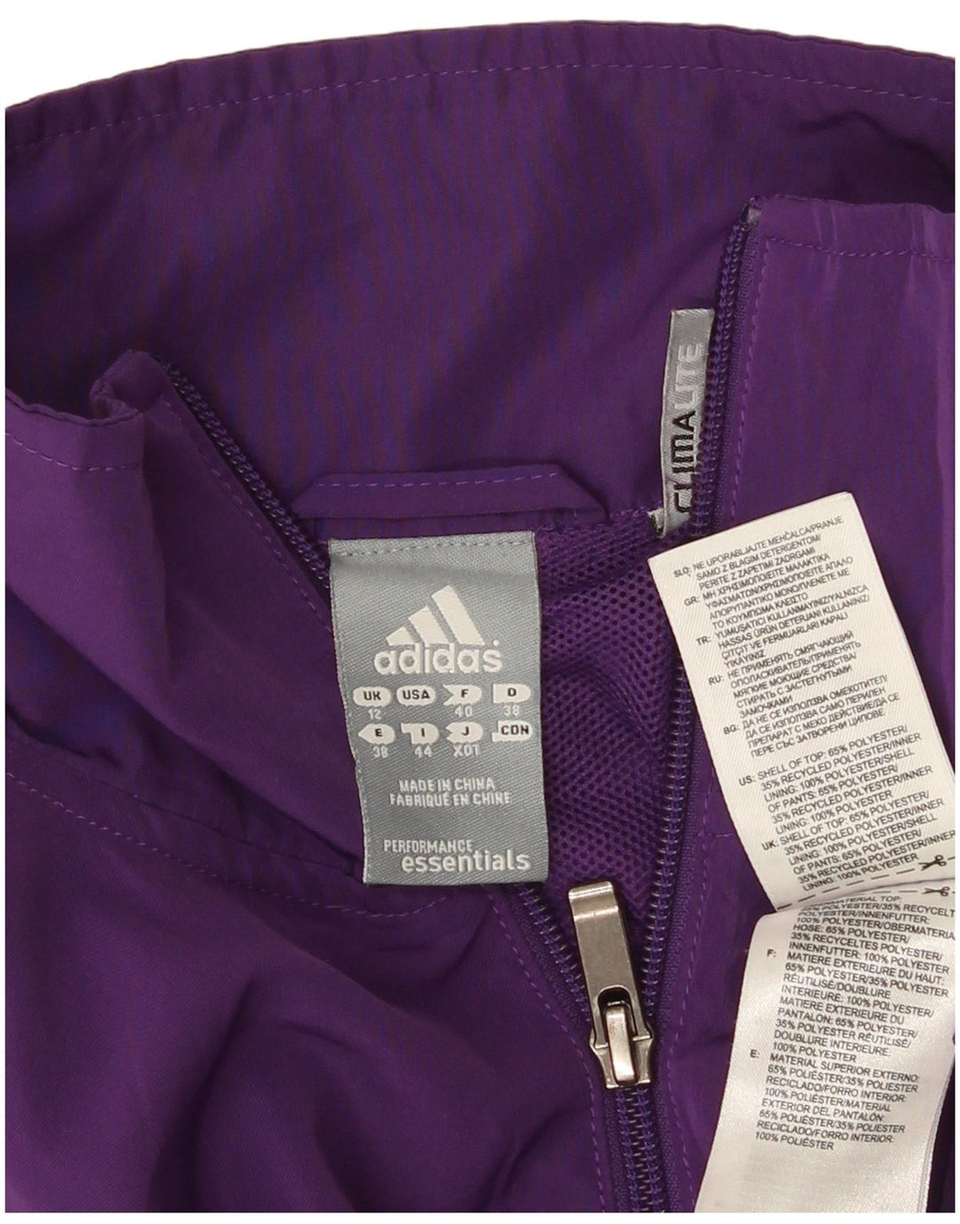 Adidas Γυναικεία φόρμα Climalite Top Jacket UK 12 Medium Purple Polyester