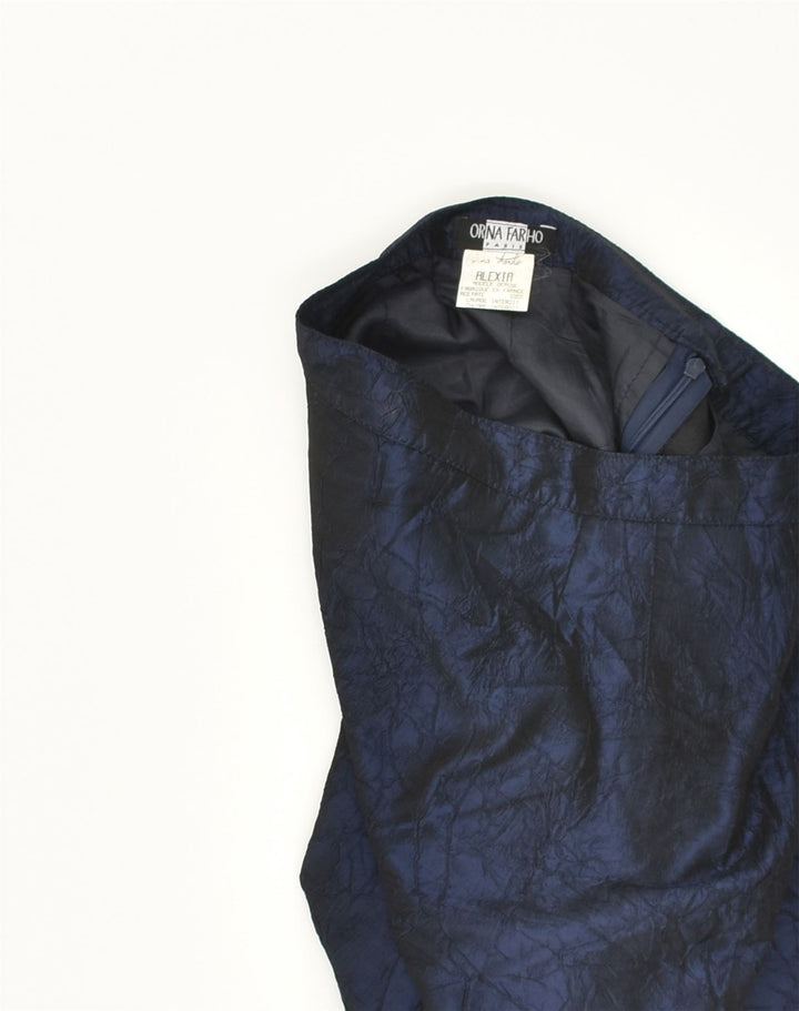 ORNA FARHO Womens Pencil Skirt IT 38  XS W24 Navy Blue Acetate | Vintage Orna Farho | Thrift | Second-Hand Orna Farho | Used Clothing | Messina Hembry 