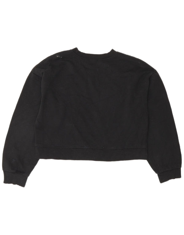 Zara Γυναικεία φούτερ Oversized Crop Jumper UK 10 Small Black Cotton
