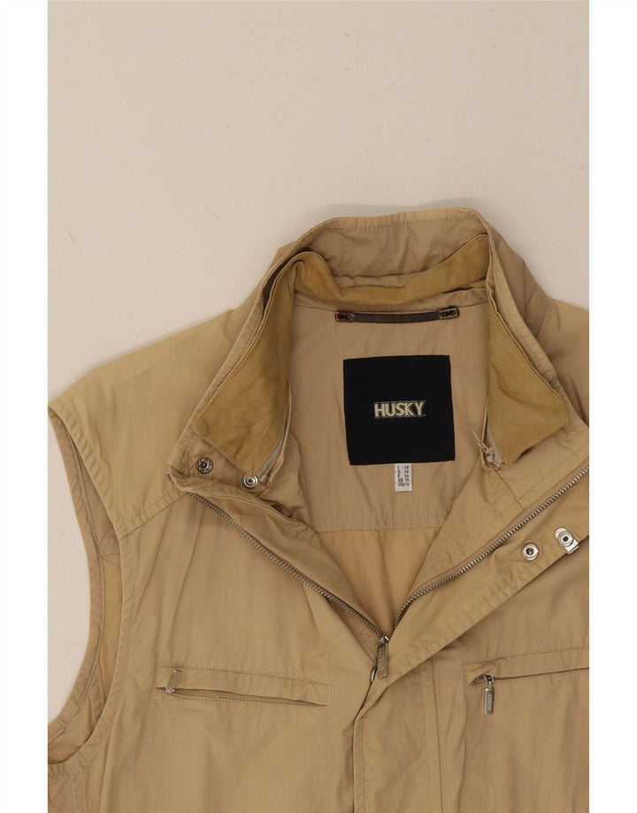 HUSKY Womens Utility Gilet UK 16 Large  Beige Vintage Husky and Second-Hand Husky from Messina Hembry 
