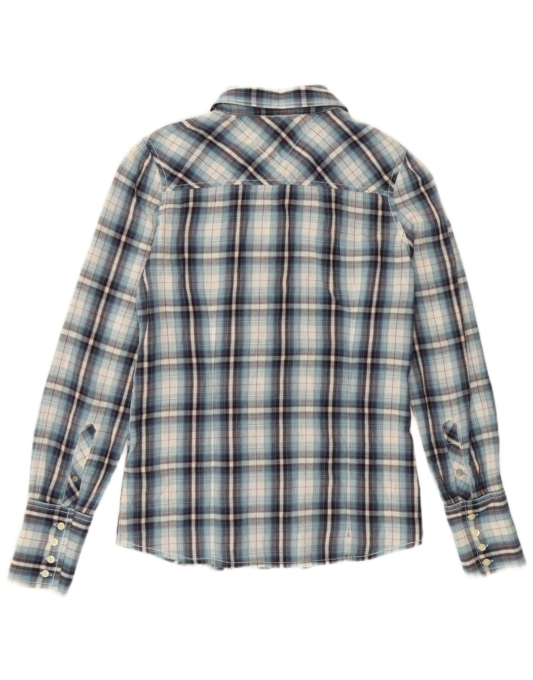 Tommy Hilfiger Γυναικείο πουκάμισο UK 10 Small Blue Check Cotton