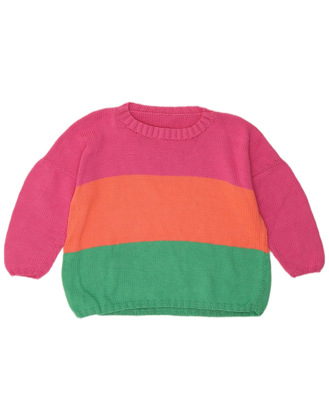 VINTAGE Womens Crew Neck Jumper Sweater UK 12 Medium Multicoloured