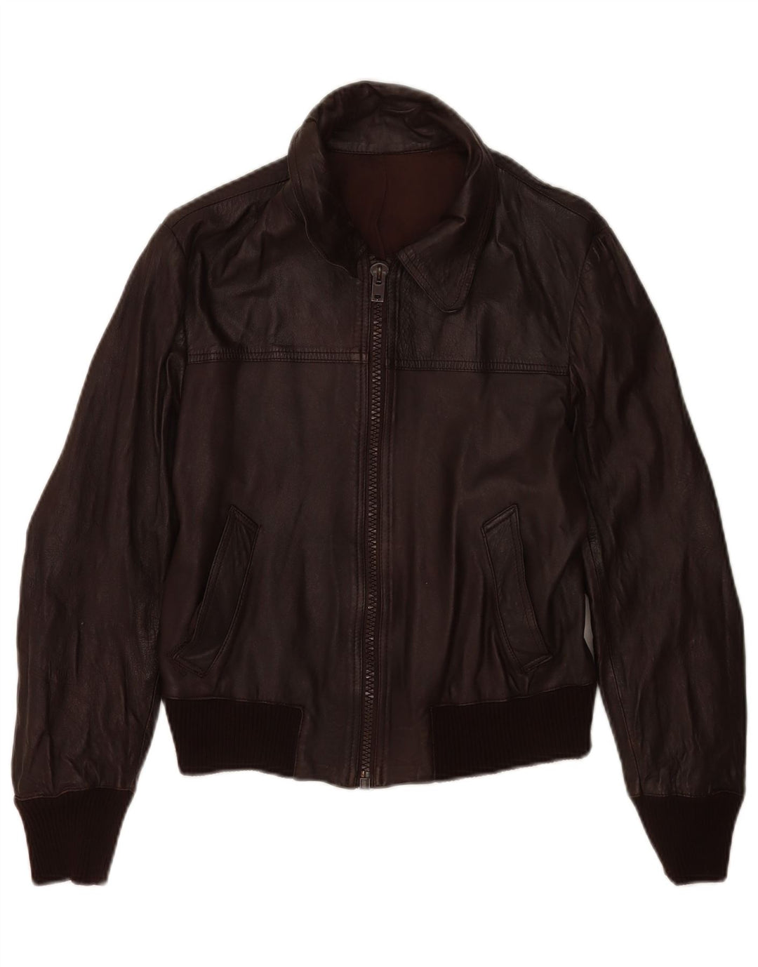 Vintage Γυναικείο Bomber Δερμάτινο Μπουφάν IT 48 XL Καφέ Δερμάτινο