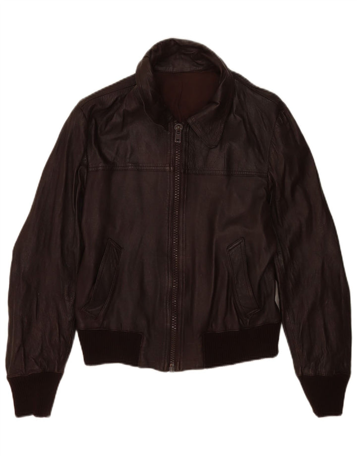 Vintage Γυναικείο Bomber Δερμάτινο Μπουφάν IT 48 XL Καφέ Δερμάτινο